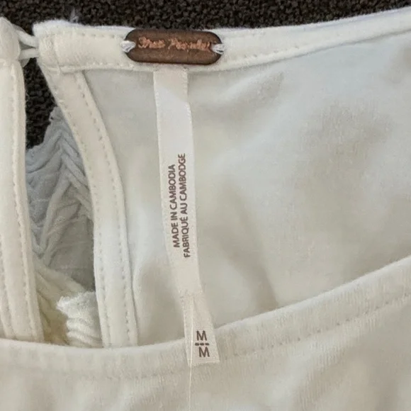 Free People Oliva Cream Ruffle-Trim Long Sleeve Blouse - Picture 11 of 11